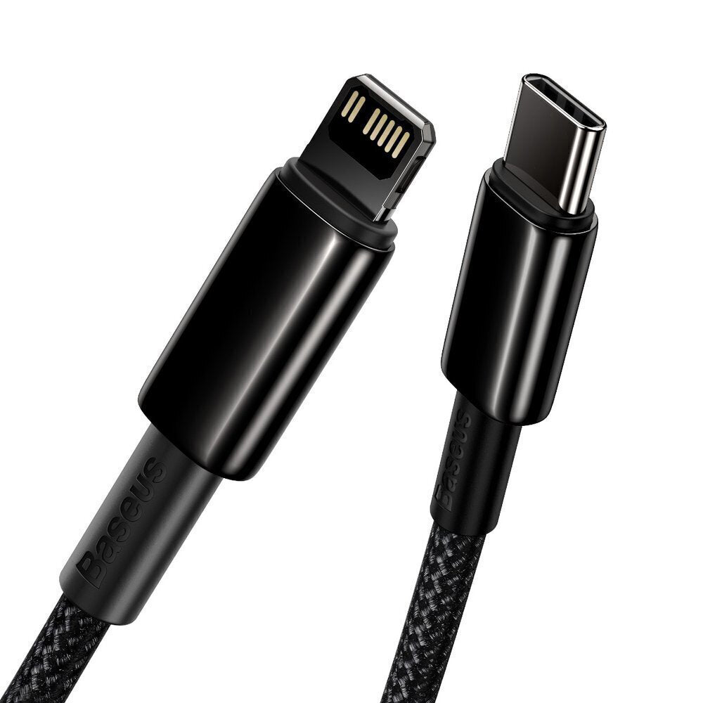Baseus - Data Cable Tungsten Gold (CATLWJ-A01) - Type-C to Lightning, 20W, 2m - Black