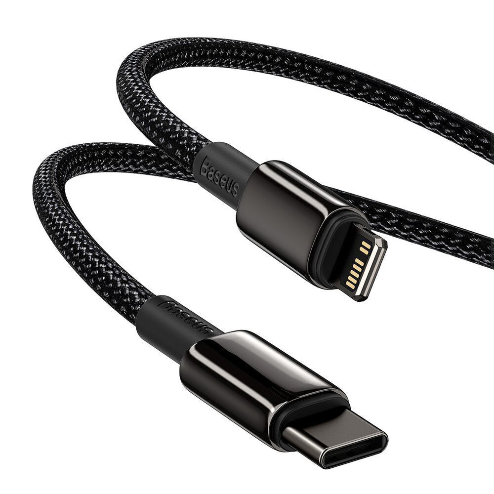 Baseus - Data Cable Tungsten Gold (CATLWJ-A01) - Type-C to Lightning, 20W, 2m - Black