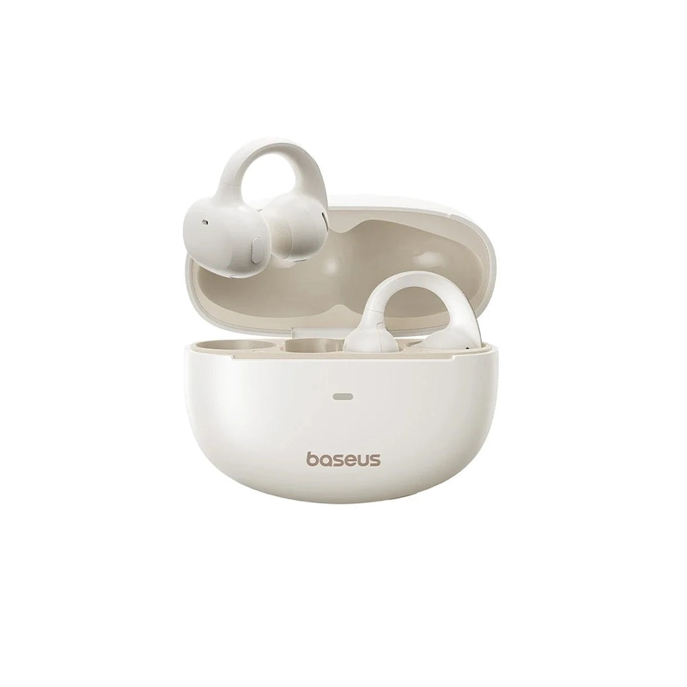 Baseus - Wireless Earbuds Bowie MC1 (A00083501226-00) - Open Ear Clip-on Design, BT V5.4, IP57 Waterproof, 600mAh - Whit