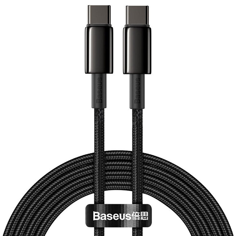 Baseus - Data Cable Tungsten Gold (CATWJ-A01) - Type-C to Type-C, Fast Charging, 100W, 2m - Black