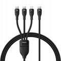 Baseus - Data Cable Flash Series 3 (P10377502111-00) - Fast Charge, USB-C to 2x USB-C, Lightning, 100W, 480Mbps, 1.5m - 