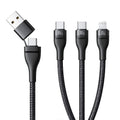 Baseus - Data Cable Flash Series 3 (P10377501111-00) - Fast Charge, USB, USB-C to Lightning, 2x USB-C, 100W, 1.5m - Blac