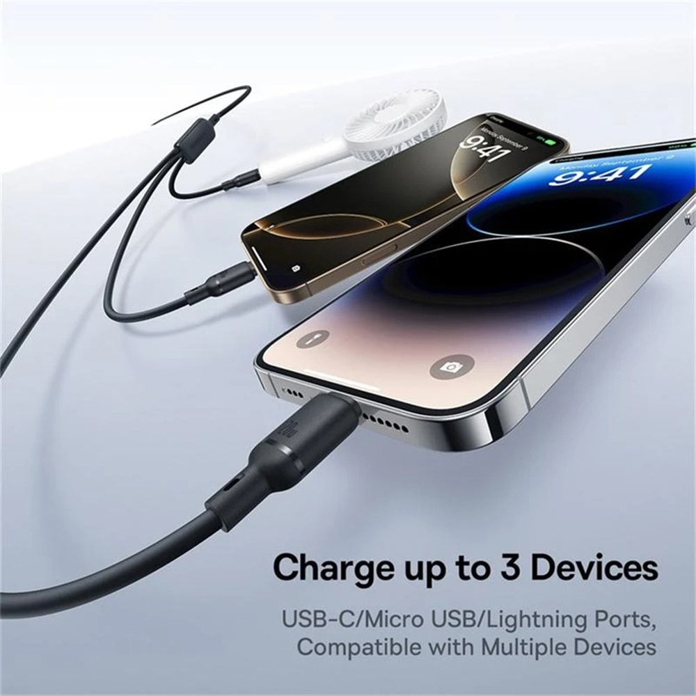 Baseus - Data Cable Silky (P10377706123-00) - Fast Charge, Type-C to Micro-USB, Lightning, USB-C, 100W, 1.5m - Cosmic Bl