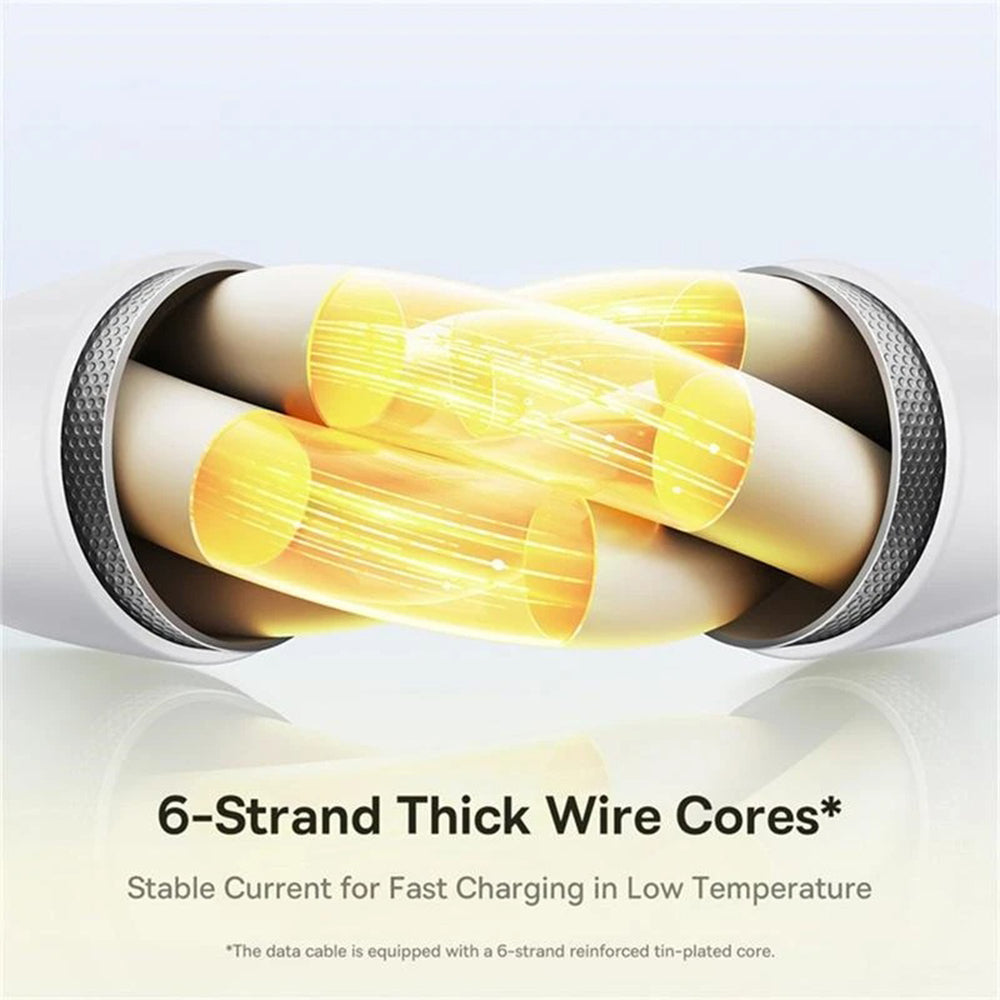 Baseus - Data Cable Silky (P10377706213-00) - Fast Charge, Type-C to Micro-USB, Lightning, USB-C, 100W, 1.5m - Moon Whit