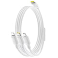 Baseus - Data Cable Silky (P10377706213-00) - Fast Charge, Type-C to Micro-USB, Lightning, USB-C, 100W, 1.5m - Moon Whit