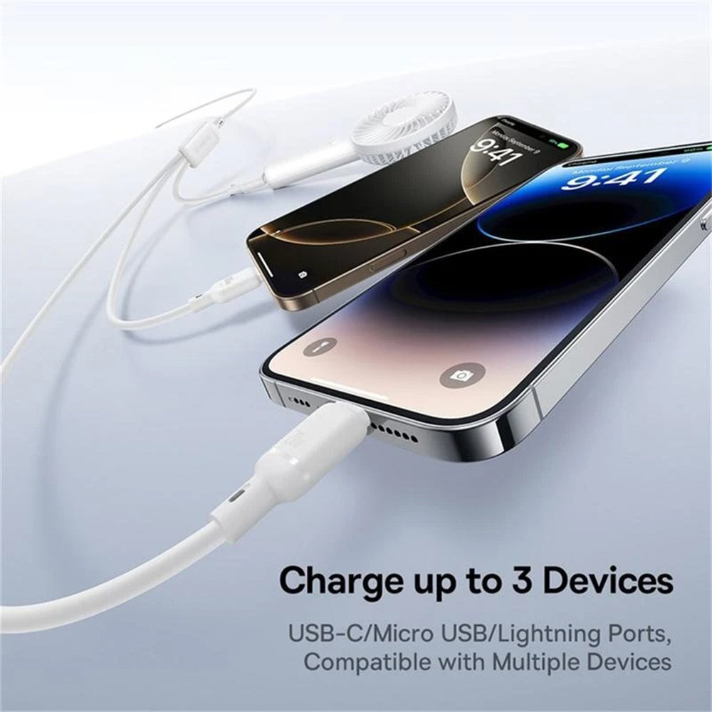 Baseus - Data Cable Silky (P10377706213-00) - Fast Charge, Type-C to Micro-USB, Lightning, USB-C, 100W, 1.5m - Moon Whit