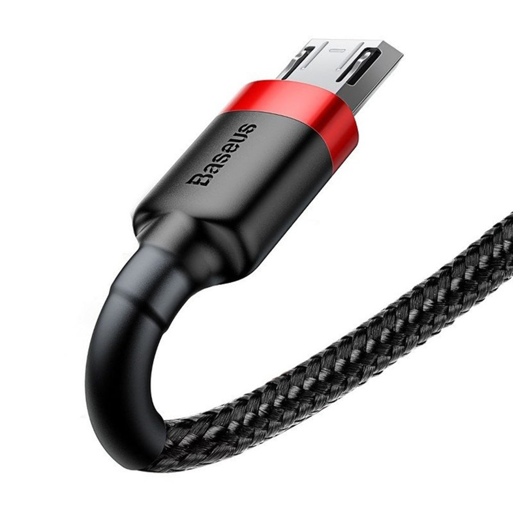 Baseus - Data Cable Cafule (CAMKLF-H91) - USB to Micro-USB, 2A, Quick Charge, Nylon Braid, Velcro, 480Mbps, 3m - Black /