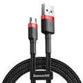 Baseus - Data Cable Cafule (CAMKLF-H91) - USB to Micro-USB, 2A, Quick Charge, Nylon Braid, Velcro, 480Mbps, 3m - Black /