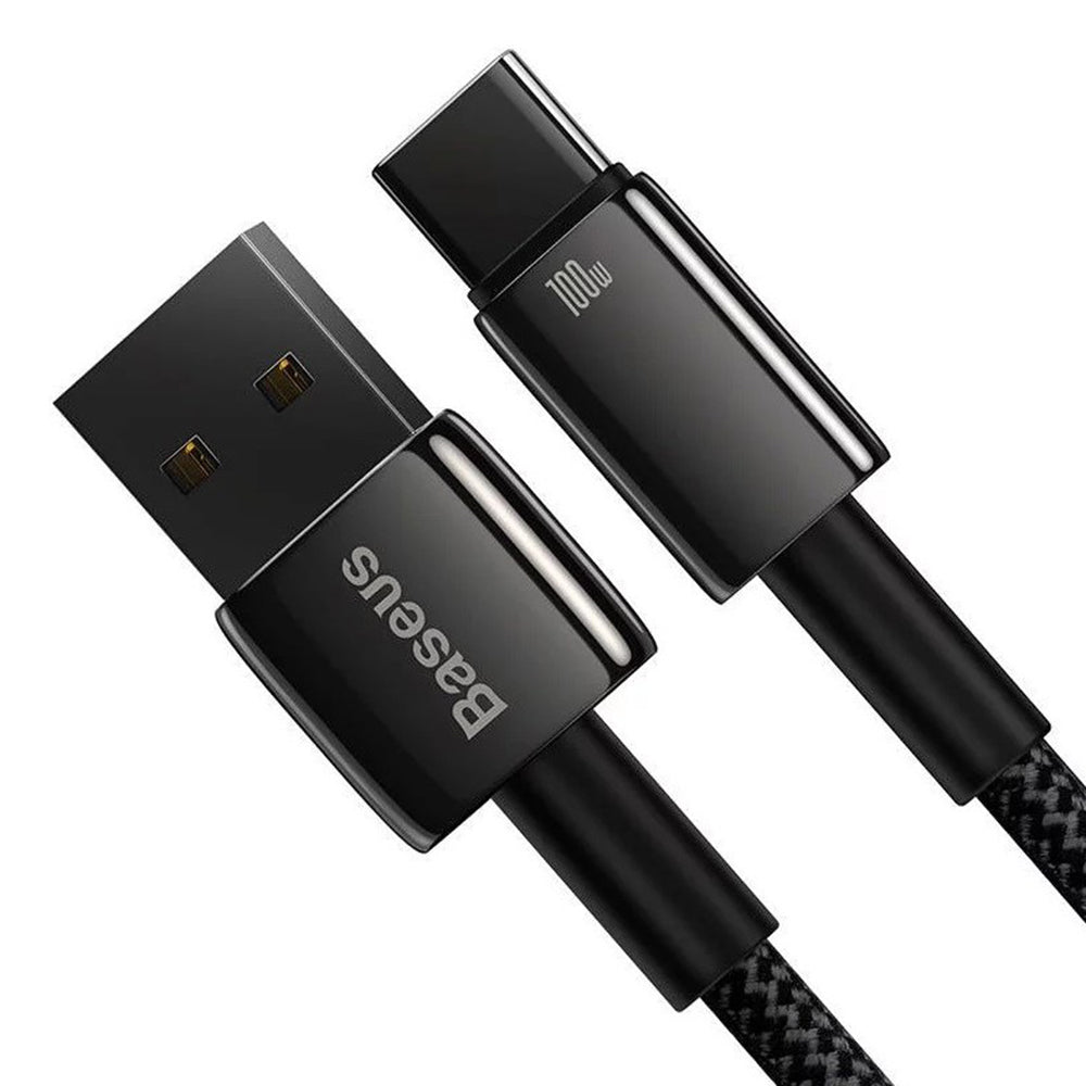 Baseus - Data Cable Tungsten Gold (CAWJ000101) - USB to Type-C, Super Fast Charge, 100W, 480Mbps, 2m - Black