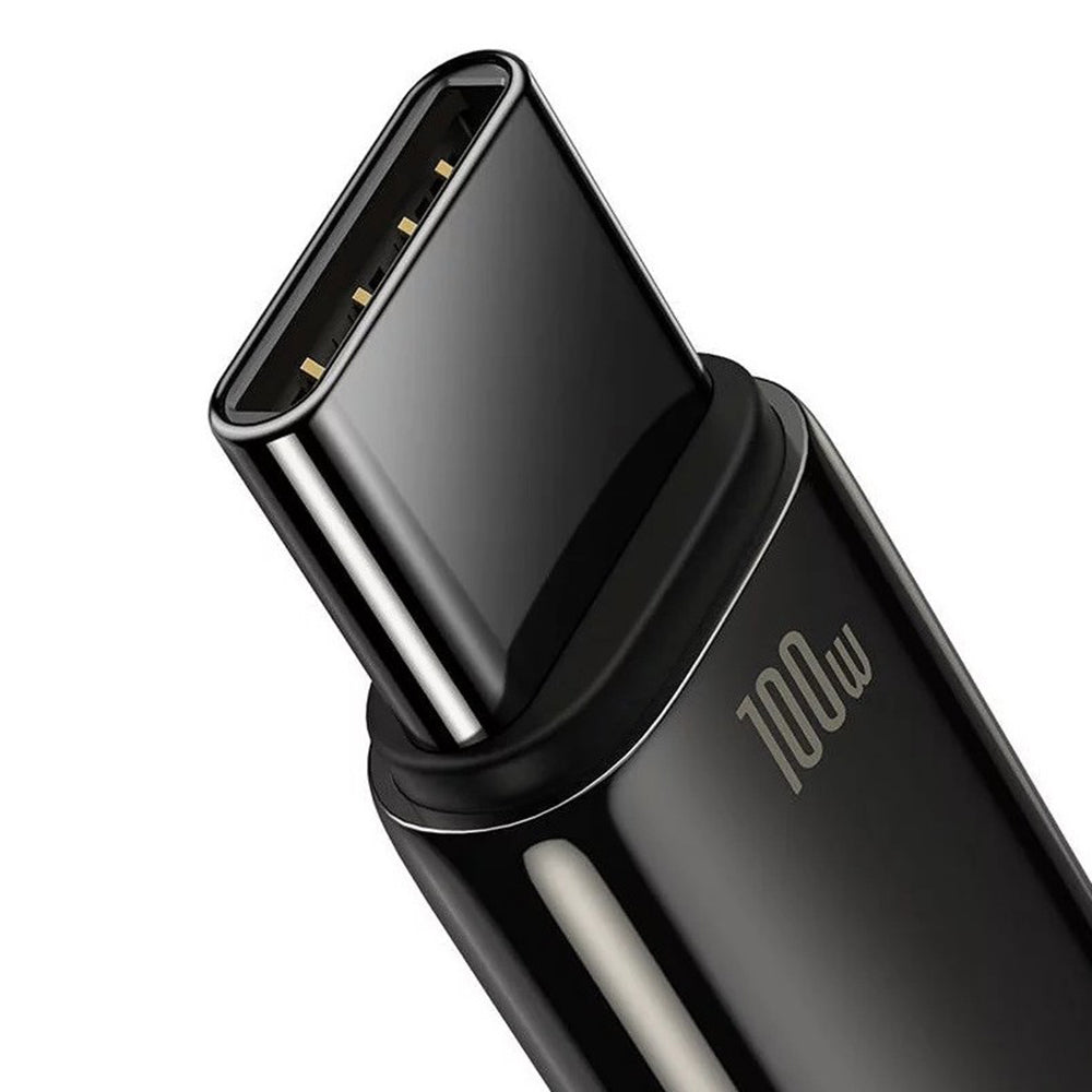 Baseus - Data Cable Tungsten Gold (CAWJ000001) - USB to Type-C, Super Fast Charge, 100W, 480Mbps, 1m - Black