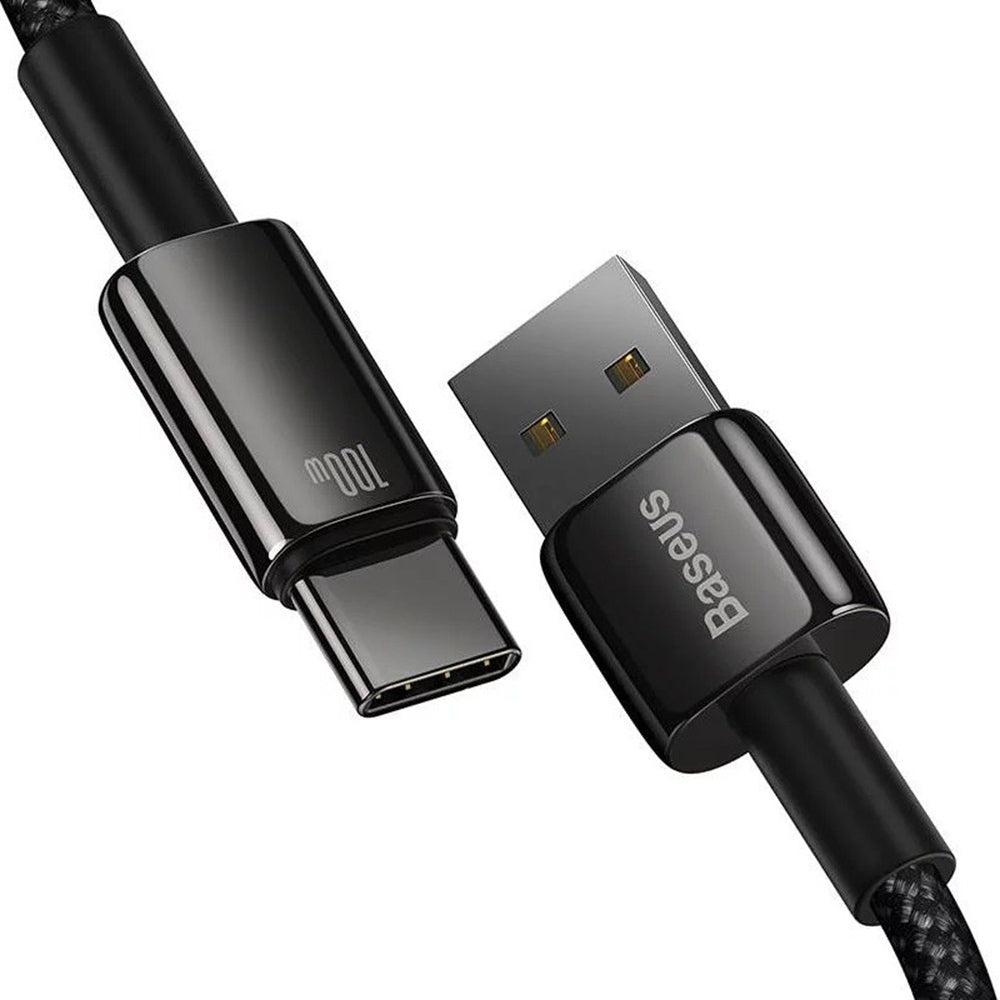 Baseus - Data Cable Tungsten Gold (CAWJ000001) - USB to Type-C, Super Fast Charge, 100W, 480Mbps, 1m - Black