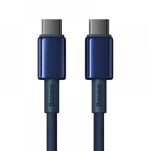 Baseus - Data Cable Tungsten Gold (P10319800321-03) - Type-C to Type-C, Super Fast Charge, 100W, 480Mbps, 1m - Navy Blue