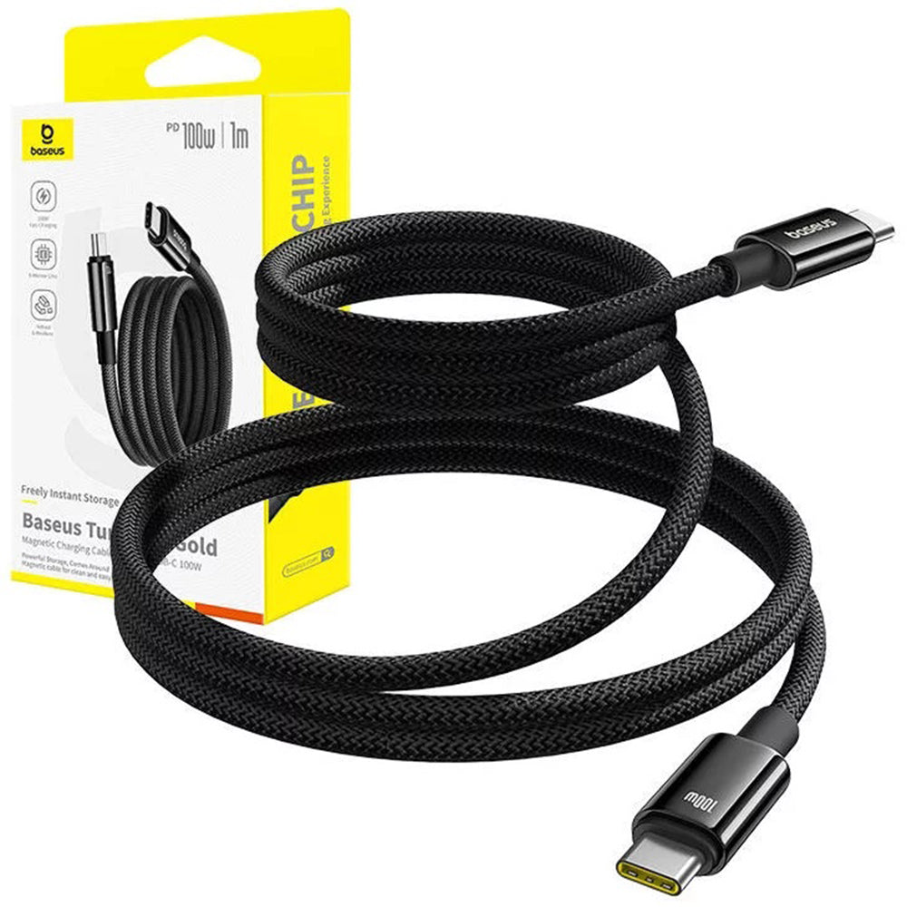 Baseus - Data Cable Tungsten Gold (P10319805111-00) - Type-C to Type-C, Super Fast Charge, 100W, 480Mbps, 1m - Black
