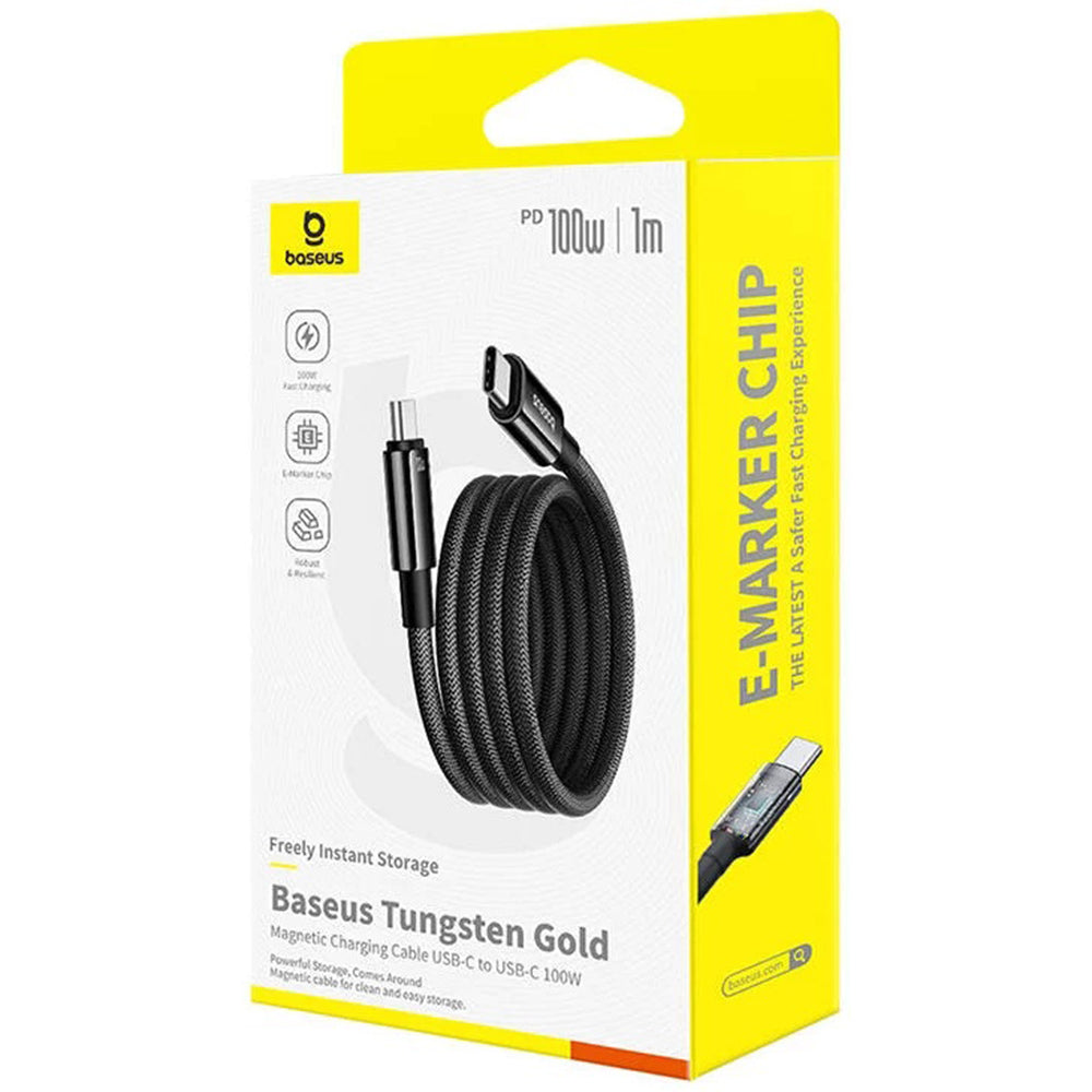 Baseus - Data Cable Tungsten Gold (P10319805111-00) - Type-C to Type-C, Super Fast Charge, 100W, 480Mbps, 1m - Black