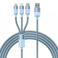 Baseus - Data Cable StarSpeed (CAXS000017) - Fast Charging, USB to Lightning, Micro-USB, USB-C, 5V/3.5A, 1.2m - Blue