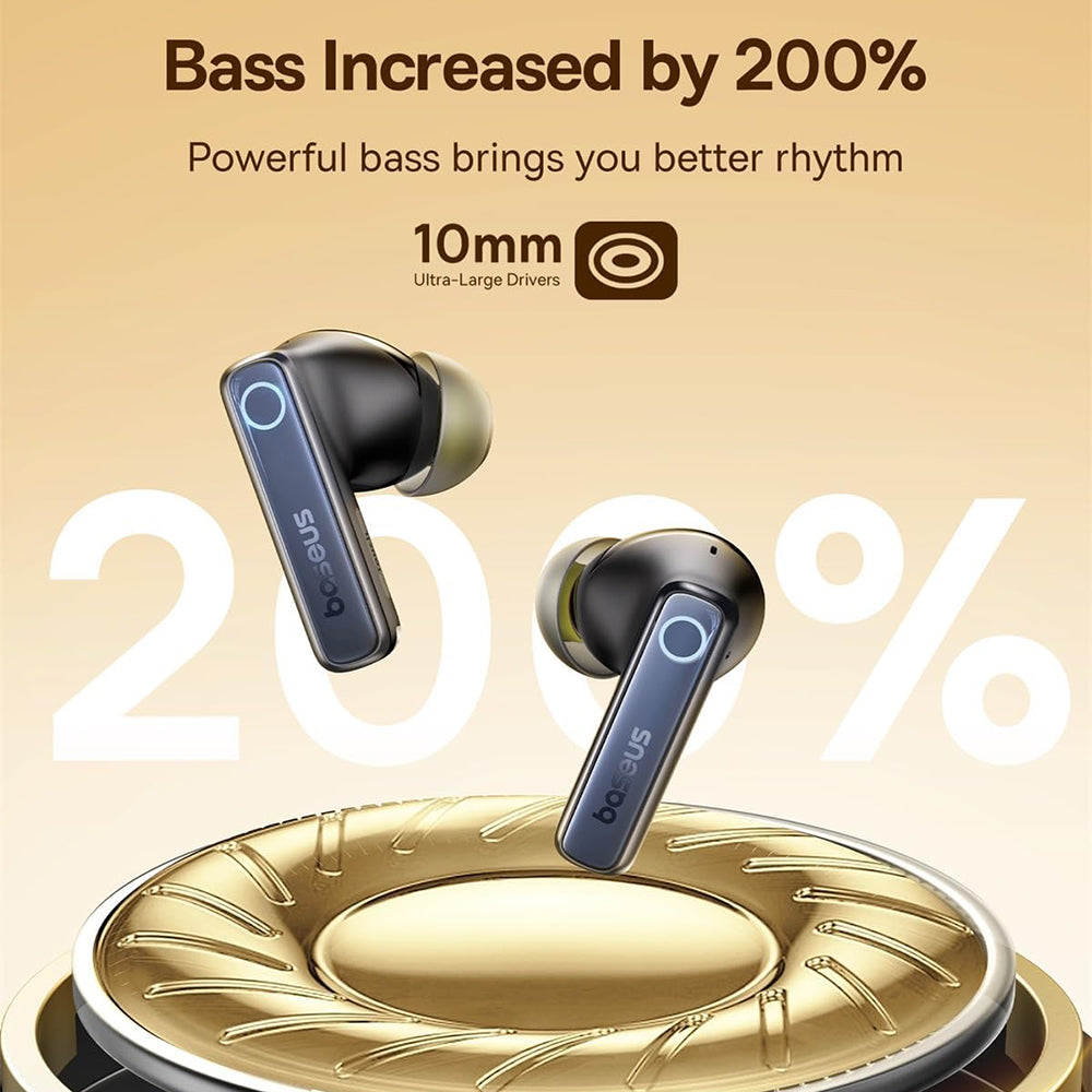 Baseus - Wireless Earbuds Bowie 35 (A00073800123-00) - True Wireless, Bluetooth V5.3, 6-Mic ENC, IPX4 - Black