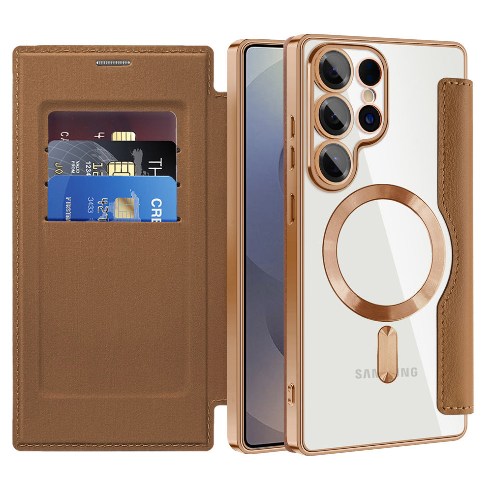 Techsuit - SmartMag Book Case - Samsung Galaxy S25 Ultra - Brown