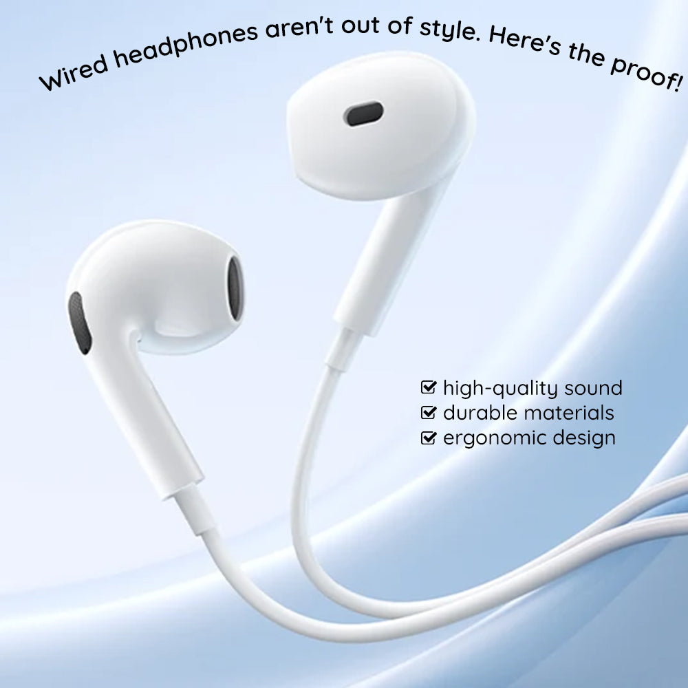 Baseus - Wired Earphones Encok CZ19 (A00182201213-00) - Type-C, 13mm Drivers, 60° Semi-in-Ear, Omni-Directional Mic - Wh