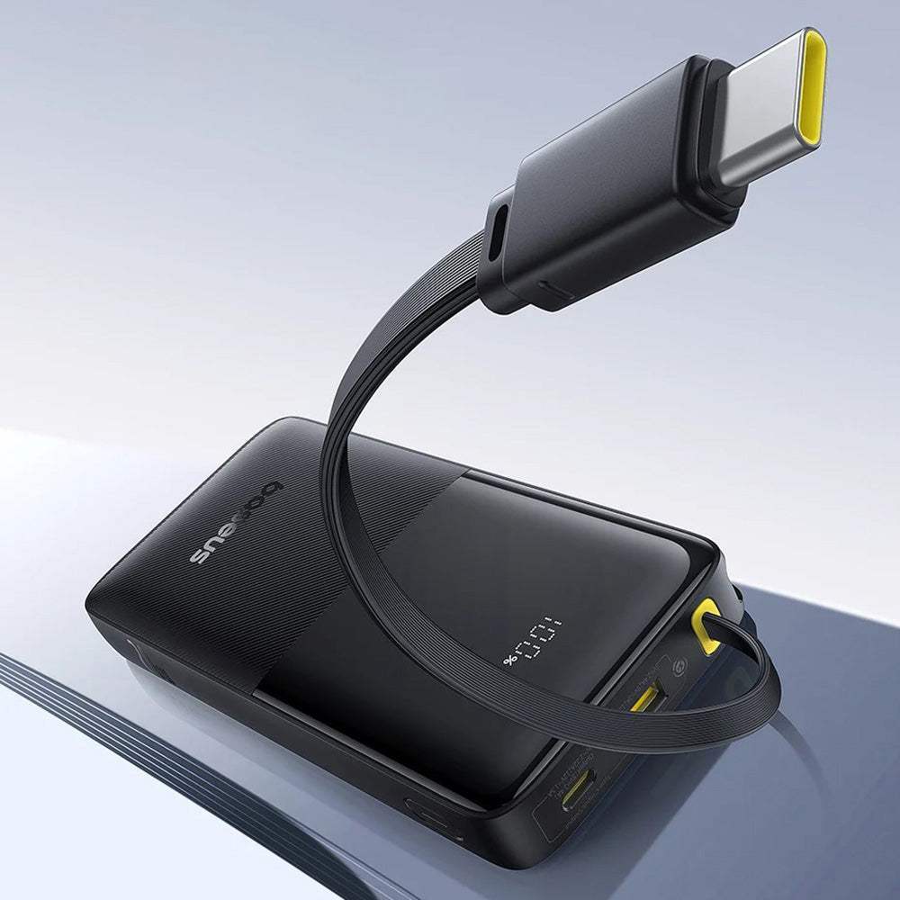 Baseus - Power Bank Bipow 2 (P10077101113-00) - with Built-in USB-C Cable, Type-C, USB, Smart Display, 10000mAh, 20W - B