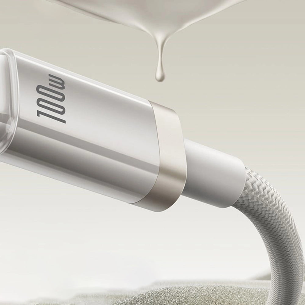 Baseus - Data Cable Titanium (P10378102G21-00) - USB to Type-C 100W, Fast Charging, 480Mbps, Naylon, 1m - Silver