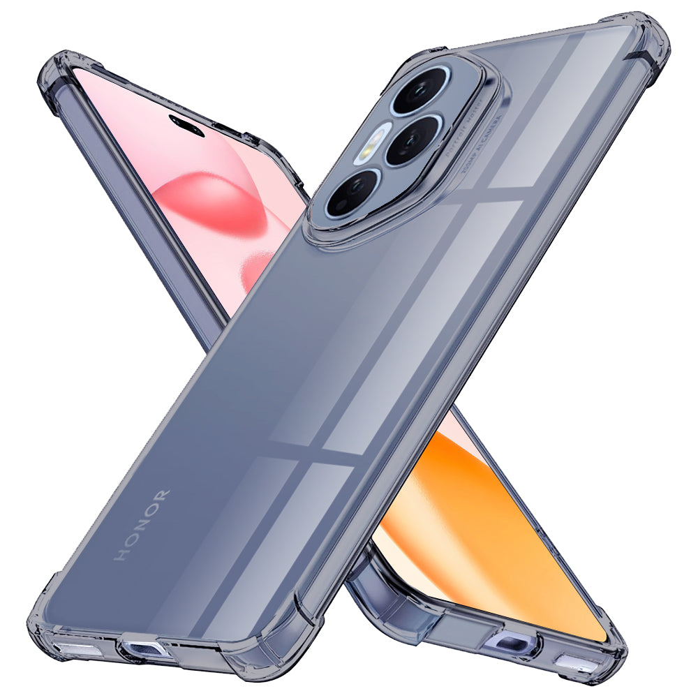 Techsuit - Shockproof Clear Silicone - Honor 400 Pro - Smoke Black