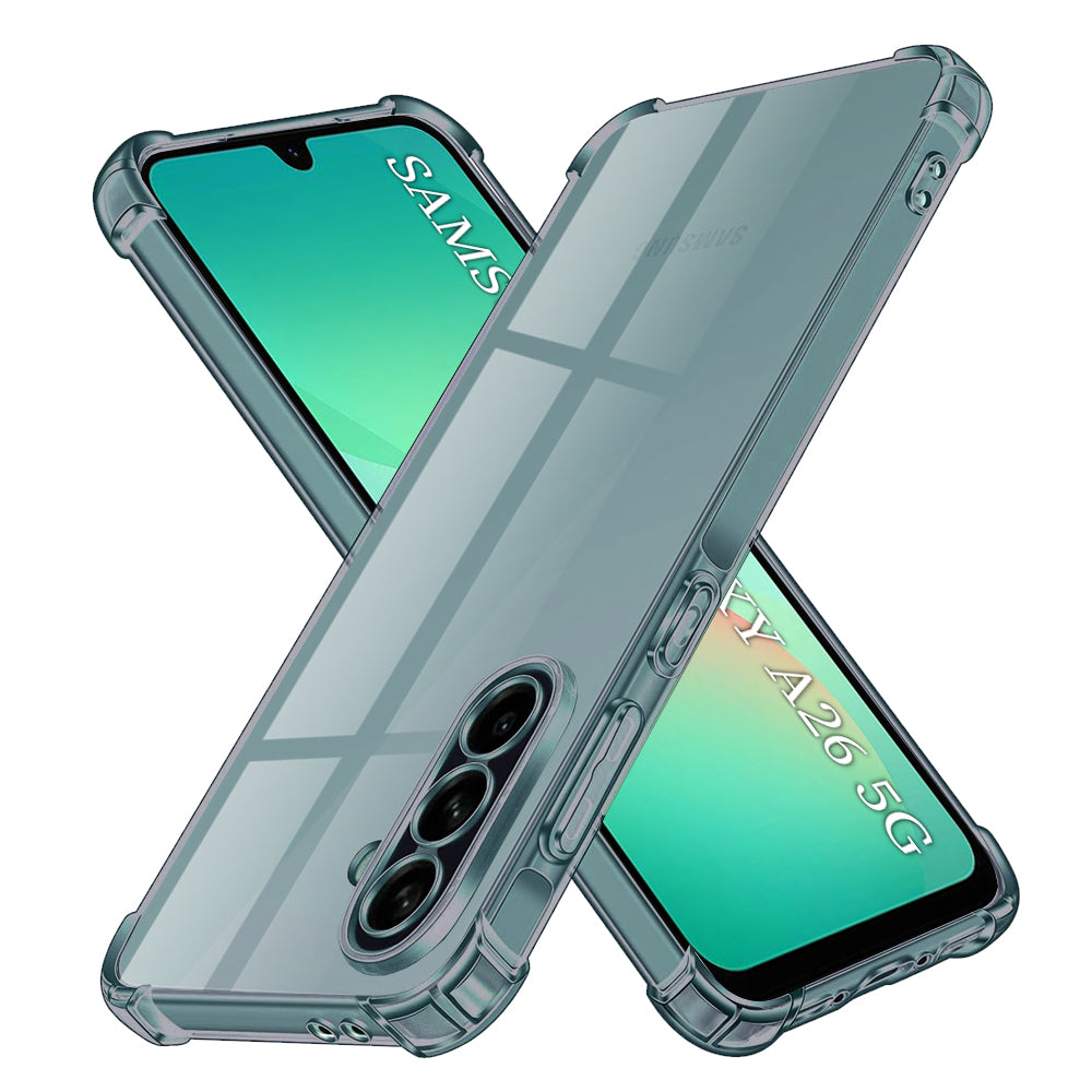 Techsuit - Shockproof Clear Silicone - Samsung Galaxy A26 5G - Smoke Black