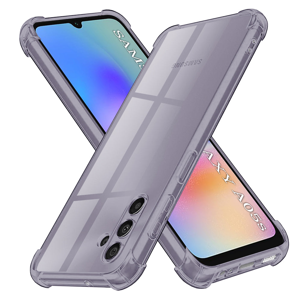 Techsuit - Shockproof Clear Silicone - Samsung Galaxy A05s - Smoke Black