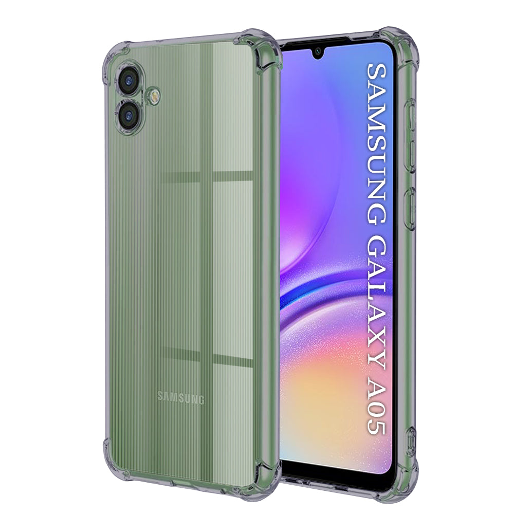 Techsuit - Shockproof Clear Silicone - Samsung Galaxy A05 - Smoke Black
