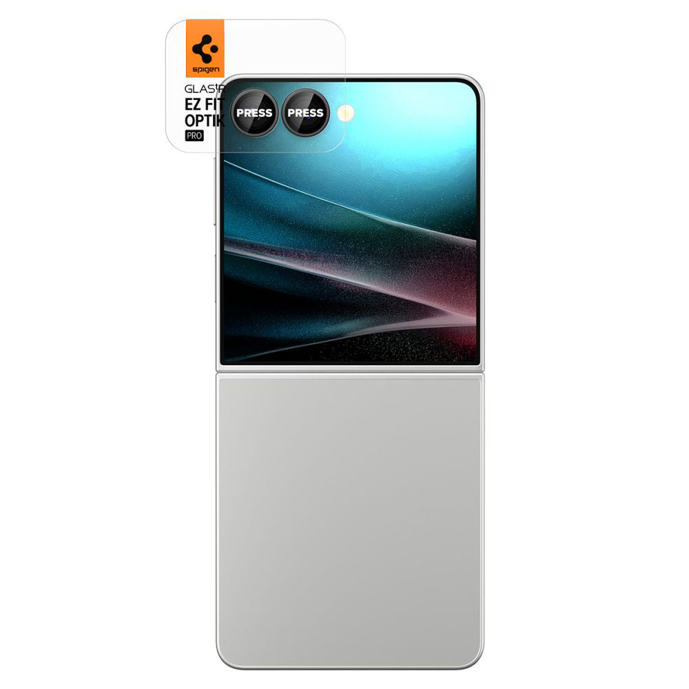 Spigen - (2 pack) Optik.tR EZ Fit Pro HD Camera Glass (AGL09587) - Samsung Galaxy Z Flip7 - Black