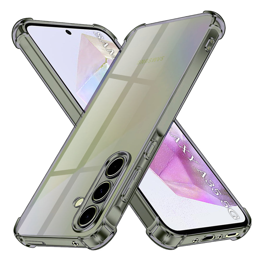 TechSuit Husa de protectie Techsuit Shockproof Clear Silicone compatibil cu Samsung Galaxy A35 5G, Negru Fumuriu