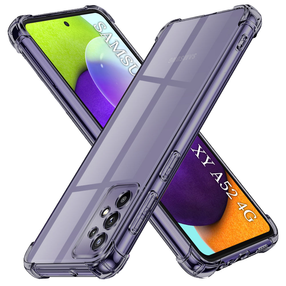 Techsuit - Shockproof Clear Silicone - Samsung Galaxy A52 4G / A52 5G / A52s 5G - Smoke Black