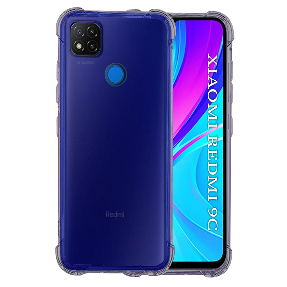 Techsuit - Shockproof Clear Silicone - Xiaomi Redmi 9C / Redmi 9C NFC - Smoke Black