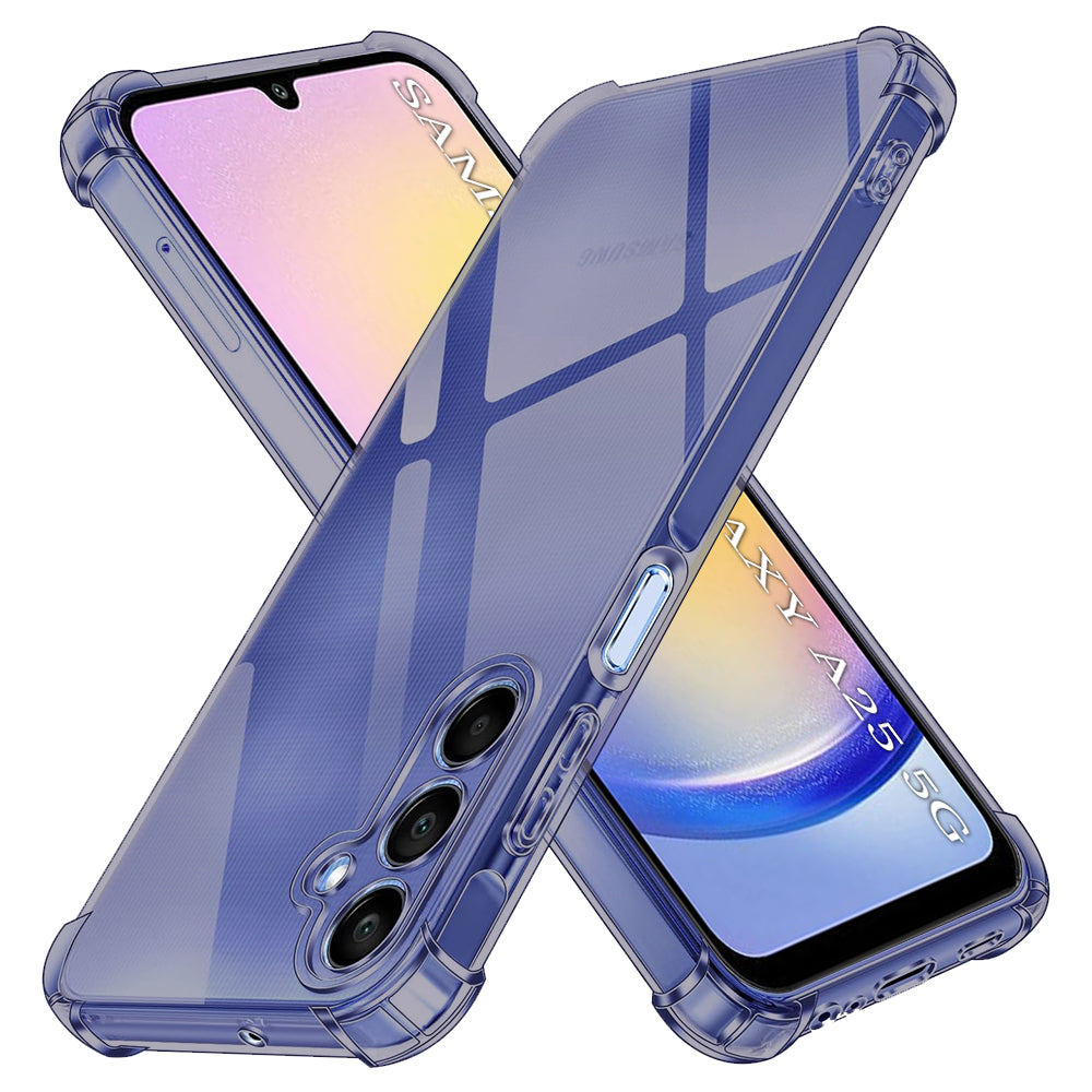 Techsuit - Shockproof Clear Silicone - Samsung Galaxy A25 5G - Smoke Black