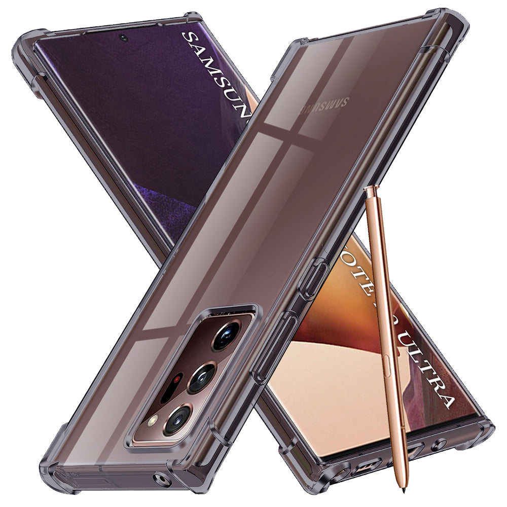 Techsuit - Shockproof Clear Silicone - Samsung Galaxy Note 20 Ultra 4G / Note 20 Ultra 5G - Smoke Black