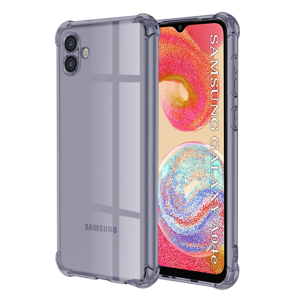 Techsuit - Shockproof Clear Silicone - Samsung Galaxy A04e / M04 - Smoke Black