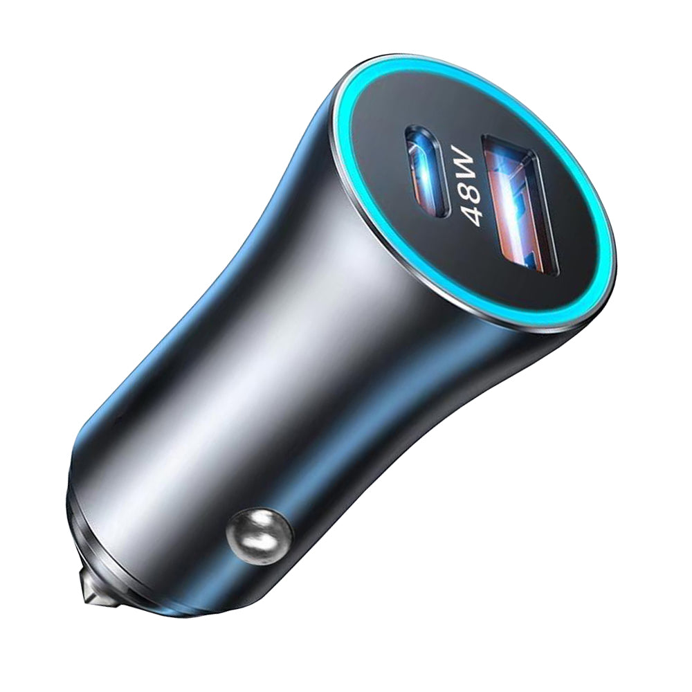 Techsuit - Premium Car Charger RescueVolt (C3) - with Metal Window Breaker, Fast Charge, USB QC18W, USB-C PD30W, 5V/3A -