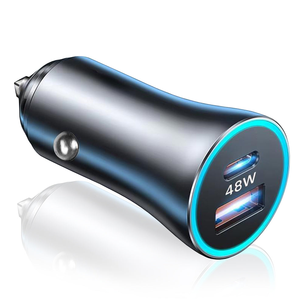 Techsuit - Premium Car Charger RescueVolt (C3) - with Metal Window Breaker, Fast Charge, USB QC18W, USB-C PD30W, 5V/3A -
