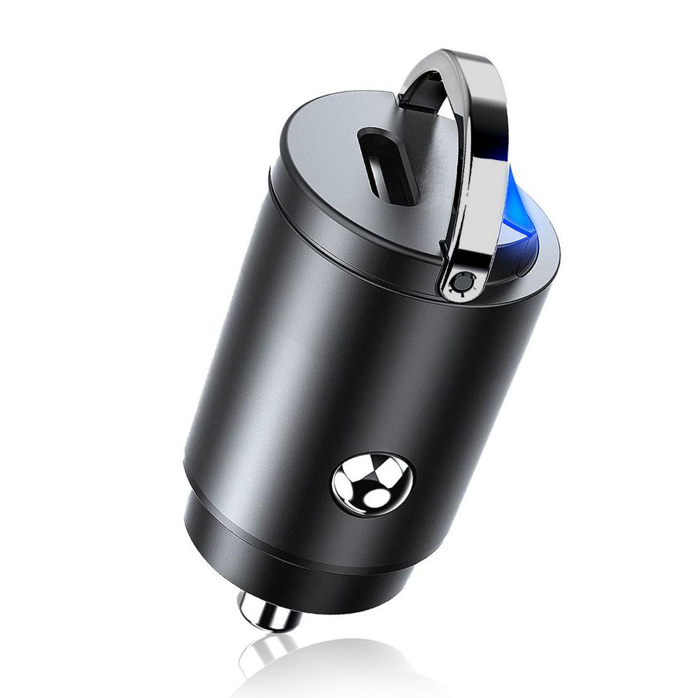 Techsuit - Premium Car Charger NanoVolt (C5) - Mini Design, Fast Charge, Type-C PD30W, 3A, Pull Ring, Aluminium Alloy - 
