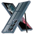 Techsuit - Shockproof Clear Silicone - Samsung Galaxy S22 Ultra 5G - Smoke Black