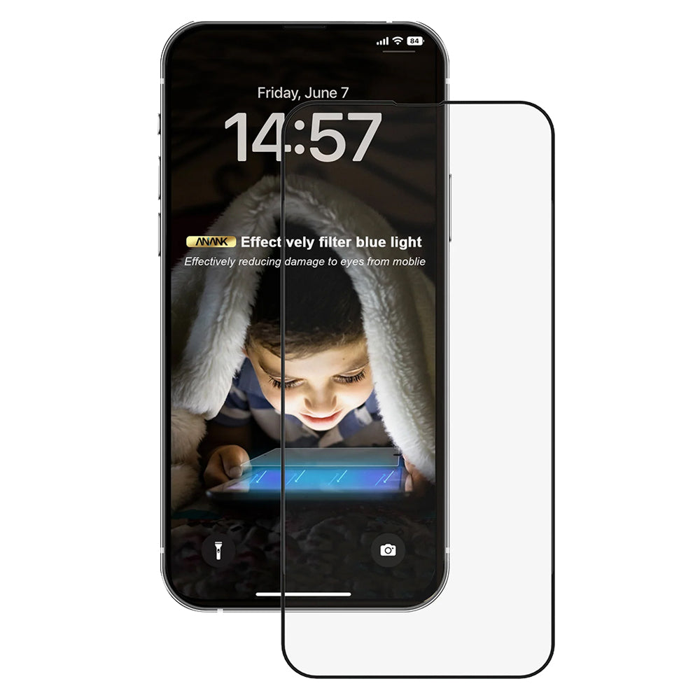 ANANK - 2.5D Anti-blue Light Screen Protector - iPhone 15 - Black
