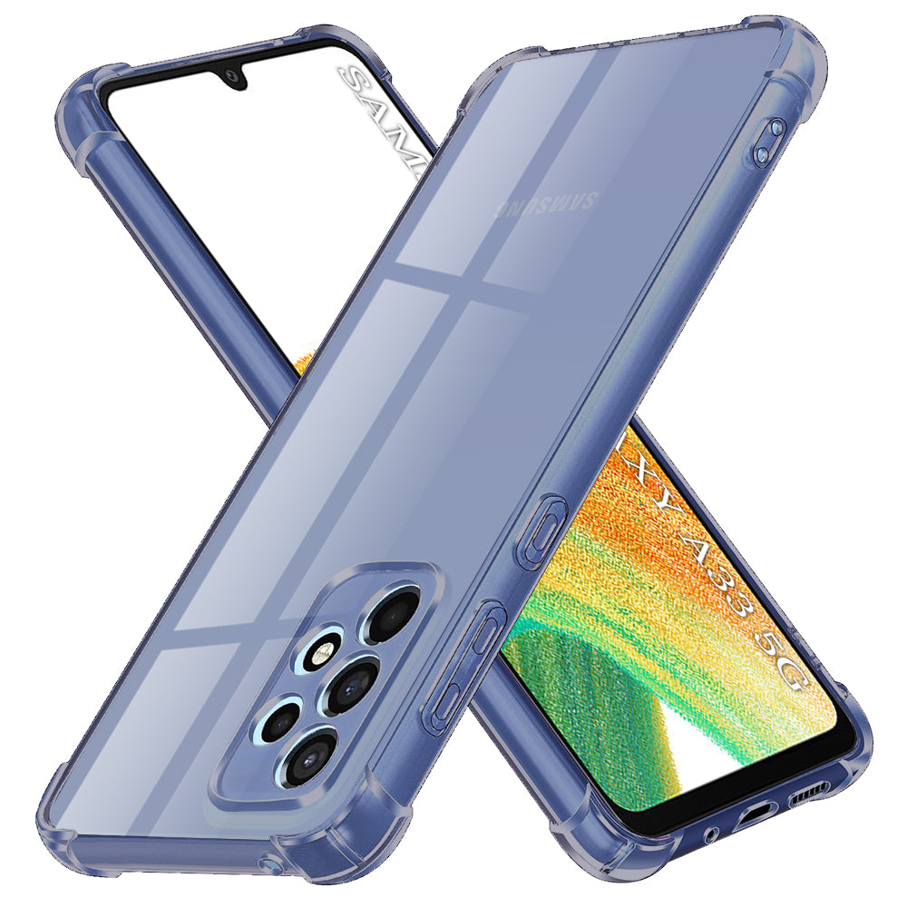 Techsuit - Shockproof Clear Silicone - Samsung Galaxy A33 5G - Smoke Black