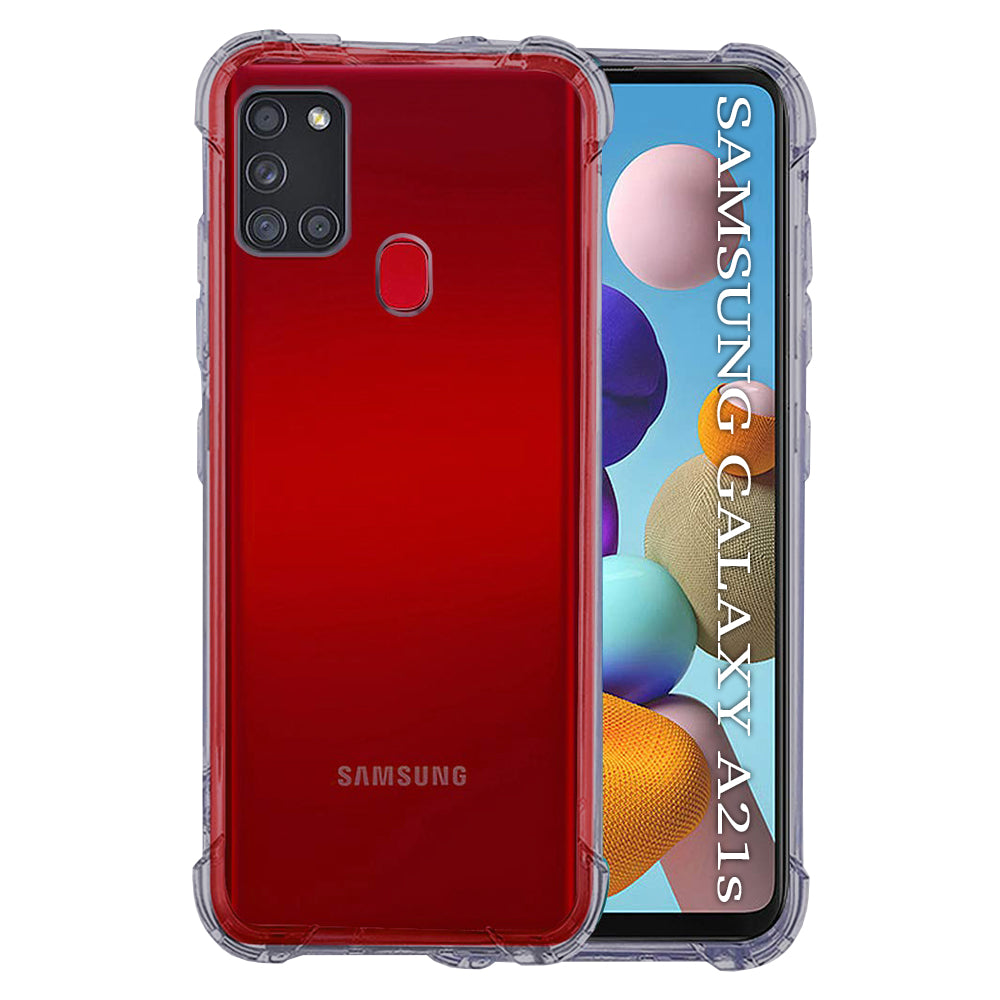 Techsuit - Shockproof Clear Silicone - Samsung Galaxy A21s - Smoke Black