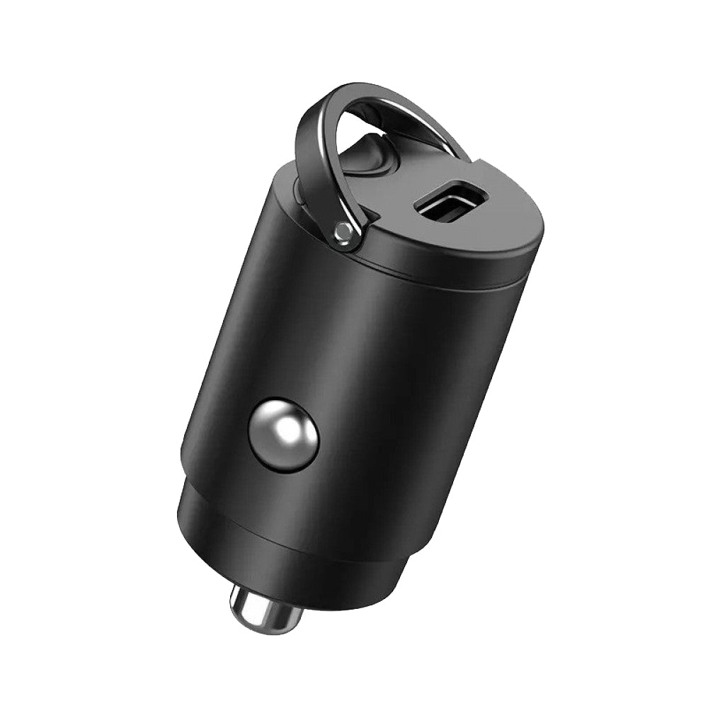 Techsuit - Premium Car Charger NanoVolt (C5) - Mini Design, Fast Charge, Type-C PD30W, 3A, Pull Ring, Aluminium Alloy - 