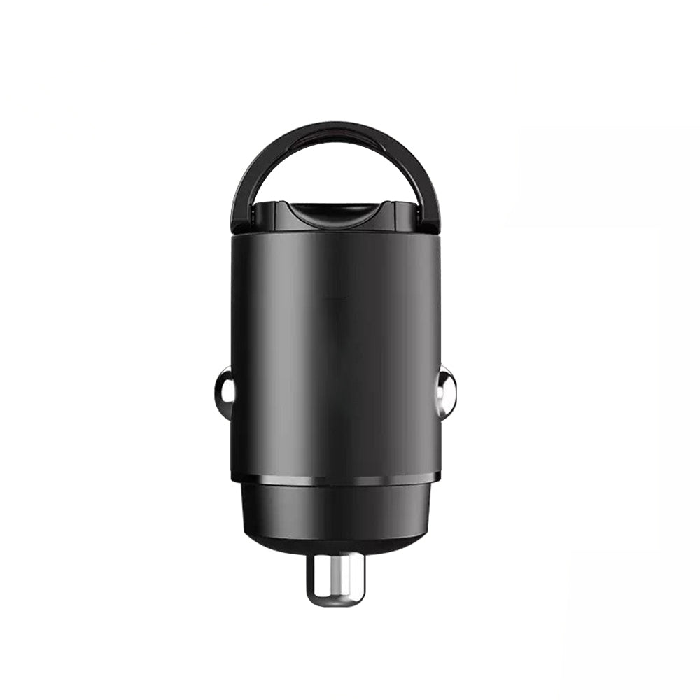 Techsuit - Premium Car Charger NanoVolt (C5) - Mini Design, Fast Charge, Type-C PD30W, 3A, Pull Ring, Aluminium Alloy - 