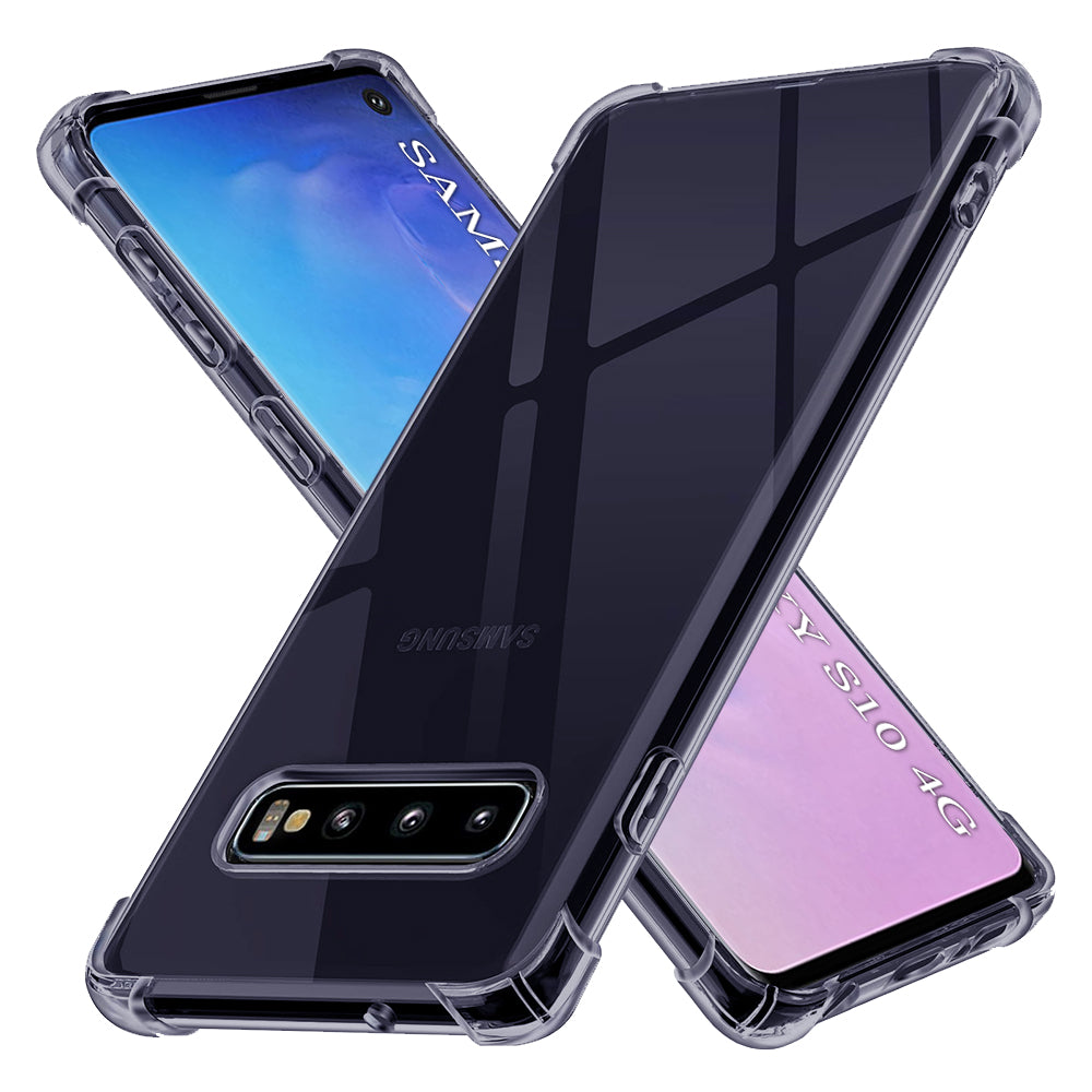TechSuit Husa de protectie Techsuit Shockproof Clear Silicone compatibil cu Samsung Galaxy S10, Negru Fumuriu