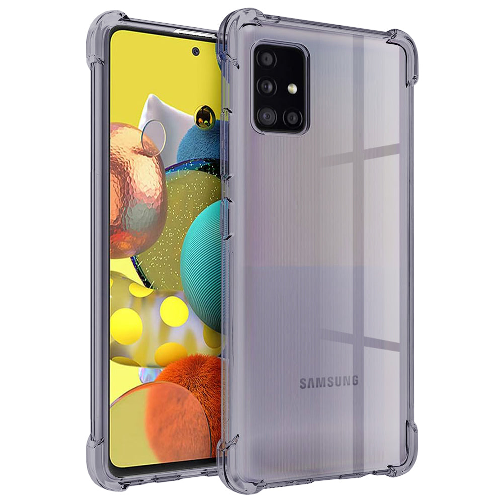 Techsuit - Shockproof Clear Silicone - Samsung Galaxy A51 4G - Smoke Black
