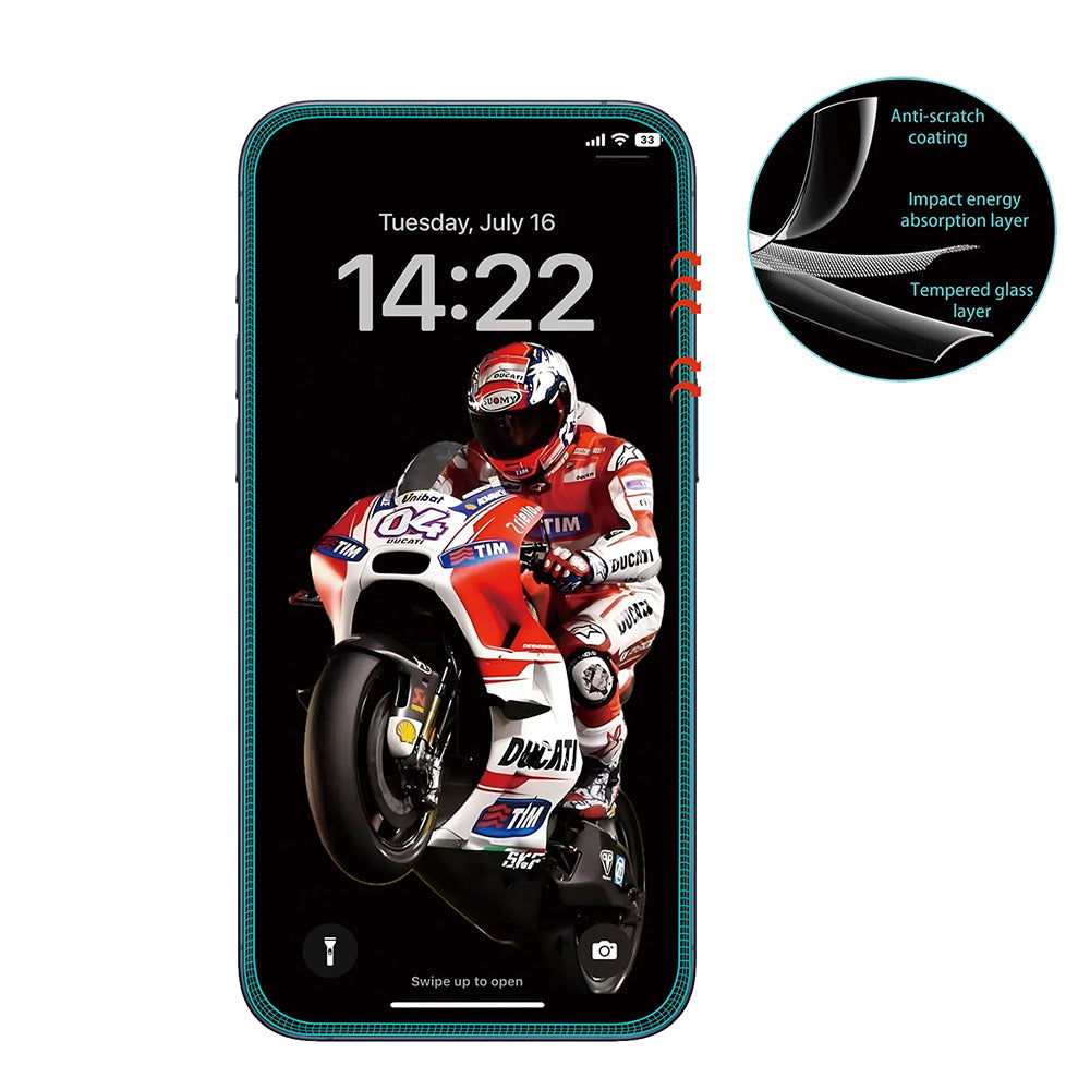 ANANK - 3D Anti-crack 5X Reinforced Screen Protector - iPhone 17 - Black