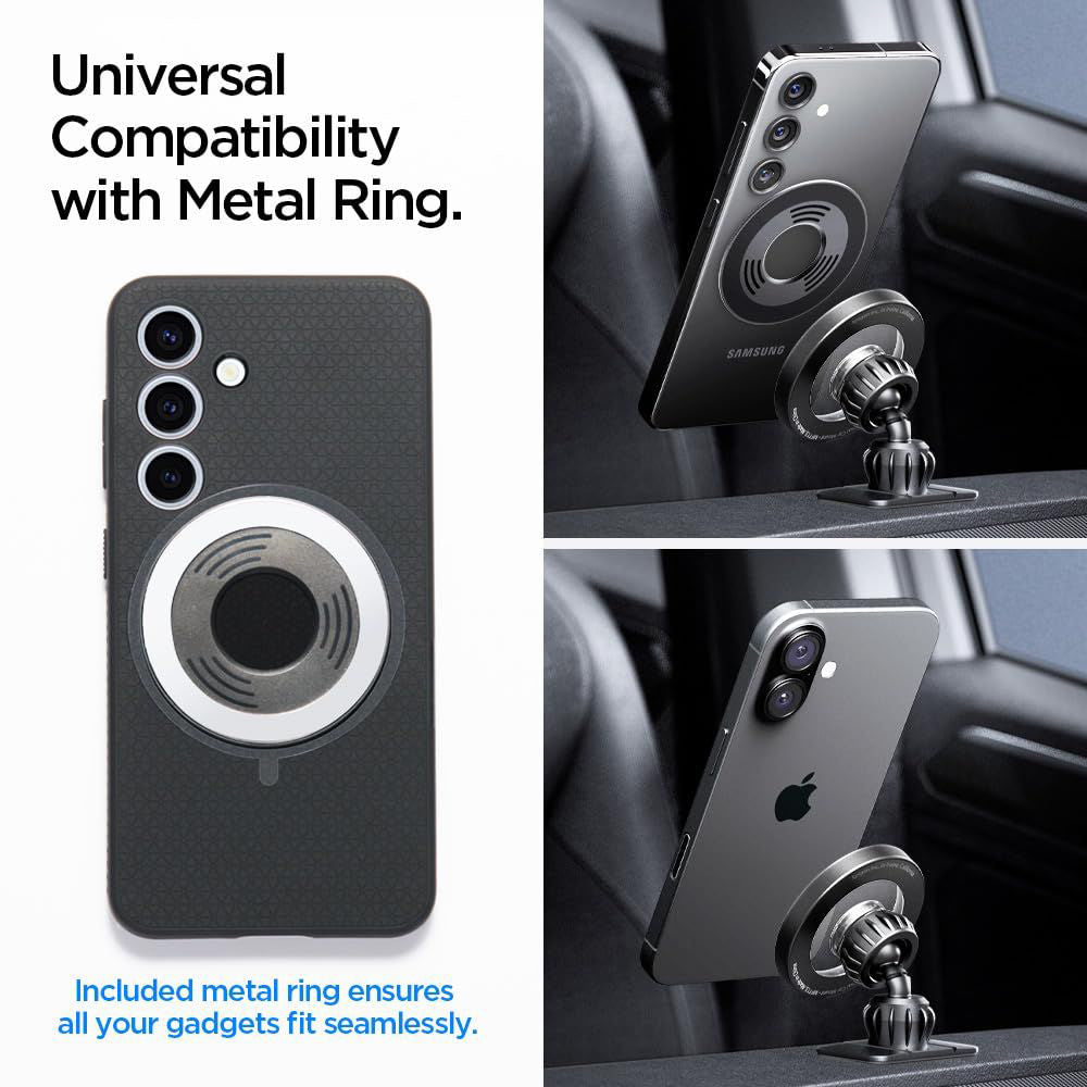 Spigen - Car Holder MFT13 (ACP08315) - MagSafe, for Dashboard, Air Vent, 360° Rotation, Magnetic Grip, Universal, Adjust