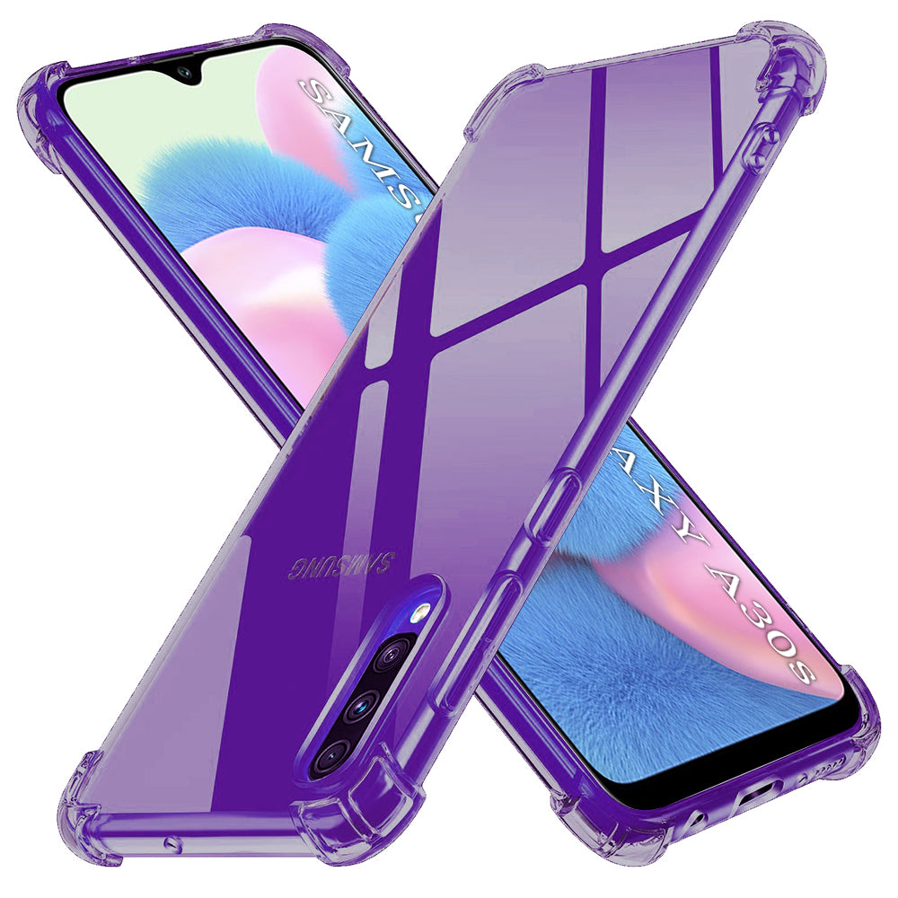 Techsuit - Shockproof Clear Silicone - Samsung Galaxy A30s / A50 / A50s - Smoke Black