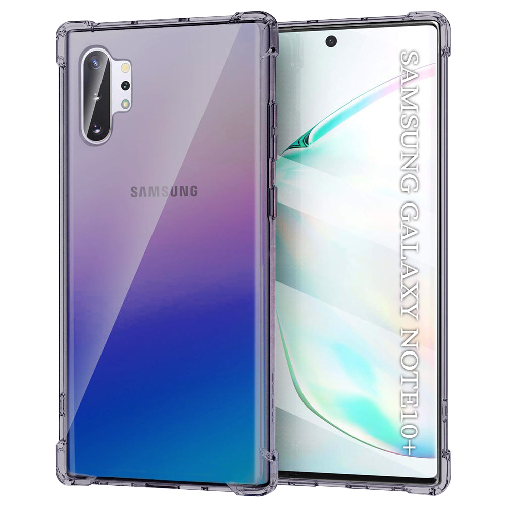 Techsuit - Shockproof Clear Silicone - Samsung Galaxy Note 10 Plus 4G / Note 10 Plus 5G - Smoke Black